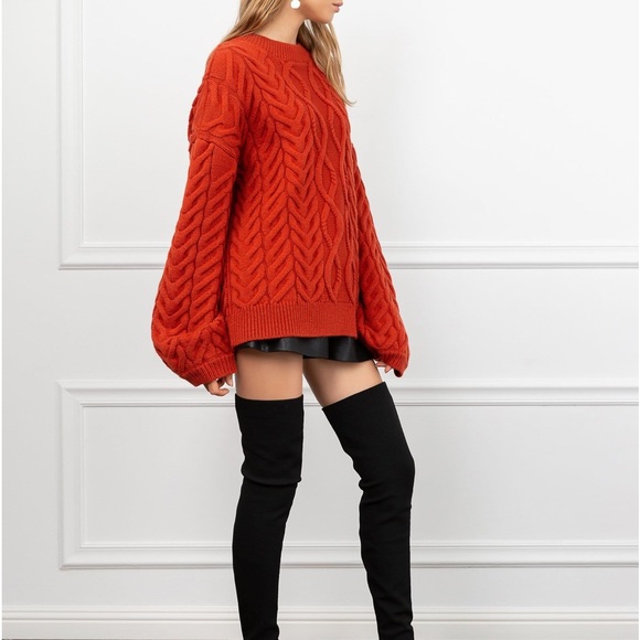 Oversized Eunice Brick Red Sweater - Picture 11 of 16